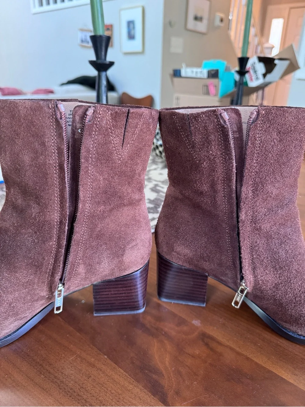 Women's Madewell Ardin Suede Boots in Brown - Classic 2” Block Heel, barely worn